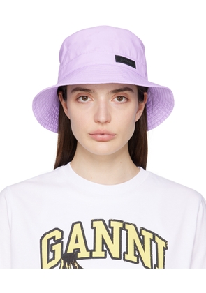 GANNI Purple Recycled Tech Bucket Hat