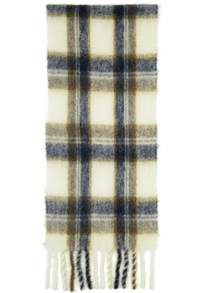 A.P.C. Off-White & Navy Elie Scarf