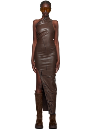 Rick Owens Brown Athena Denim Maxi Dress