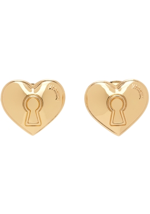 Moschino Gold Heart Lock Earrings