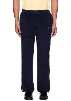 Sporty & Rich Navy New Serif Track Pants