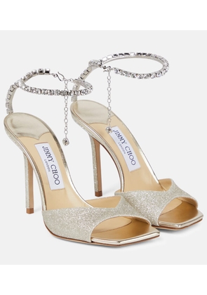 Jimmy Choo Saeda 100 embellished glitter sandals