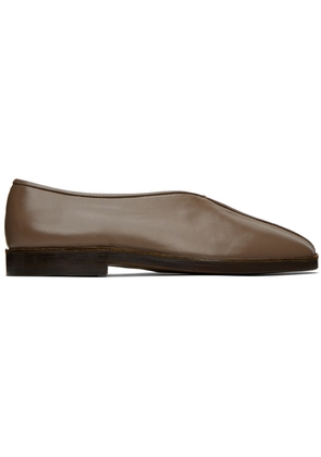 LEMAIRE Taupe Flat Piped Slippers