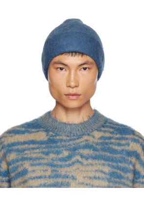 Acne Studios Blue Wool Mohair Beanie