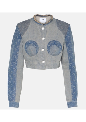 Marine Serre Regenerated Cropped Denim Jacket