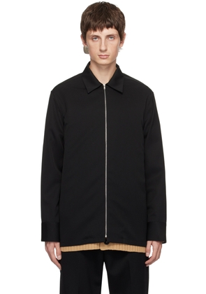 Jil Sander Black Plastron Shirt