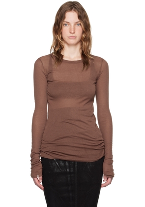 Rick Owens Brown Porterville Rib Long Sleeve T-Shirt