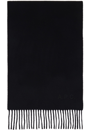 A.P.C. Black Ambroise Brodée Scarf