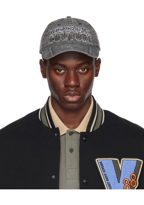 Versace Jeans Couture Black Logo Denim Baseball Cap