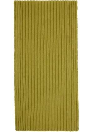 Rick Owens Yellow Ribbed Scarf