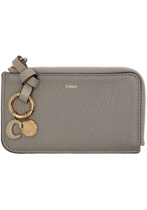 Chloé Gray Alphabet Zip Card Holder