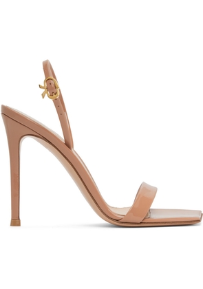 Gianvito Rossi Beige Patent Ribbon Stiletto 105 Heels