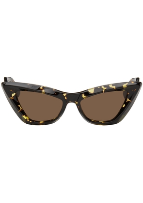 Bottega Veneta Tortoiseshell Pointed Cat-Eye Sunglasses