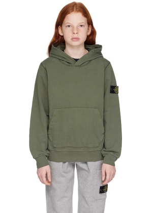 Stone Island Junior Kids Green Patch Hoodie