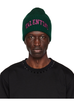 Valentino Garavani Green Embroidered Beanie