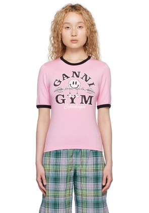 GANNI Pink 'Gym' T-Shirt