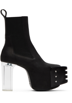 Rick Owens Black Grilled Platform Chelsea Boots