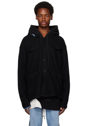 Greg Lauren Black Denim Edge Boxy Jacket