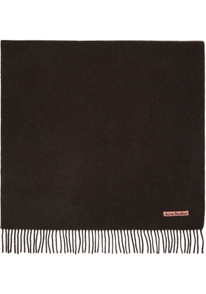 Acne Studios Brown Oversized Fringe Wool Scarf