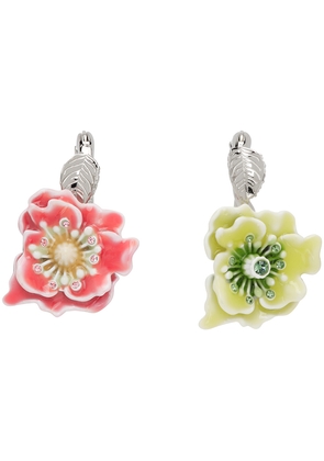 Acne Studios Silver & Multicolor Flower Earrings