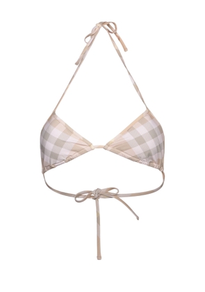 Burberry Checked Halterneck Triangle Bikini Top