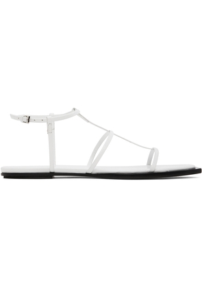 The Row White T Bar Flat Sandals