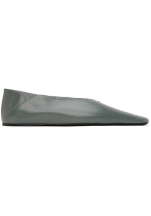 Jil Sander Gray Square Toe Ballerina Flats