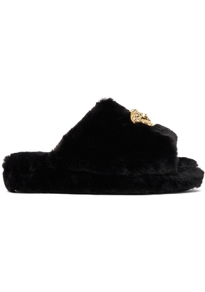 Versace Underwear Black Medusa Slippers