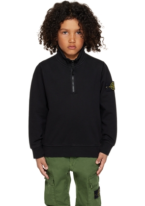 Stone Island Junior Kids Black Half-Zip Sweatshirt