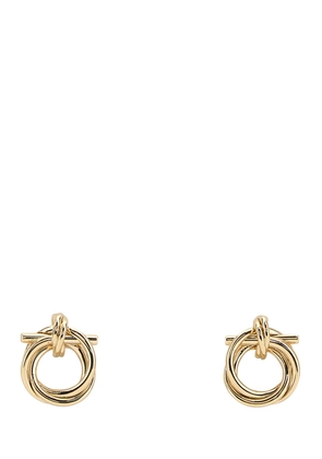 Ferragamo Gold Metal Gancini Earrings