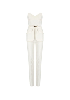 Elisabetta Franchi Strapless Belted Jumpsuit