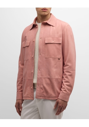 Men's Suede Patch Pocket Overshirt