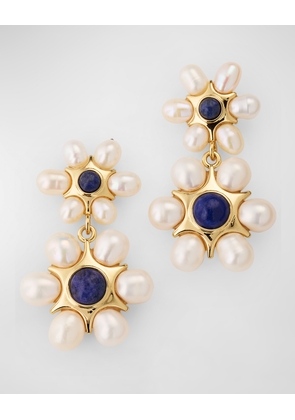 Safi Drop Earrings, White/Blue