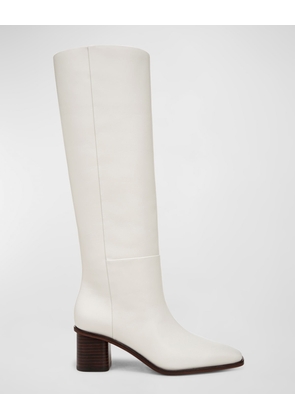 Gerrie Leather Square-Toe Knee Boots