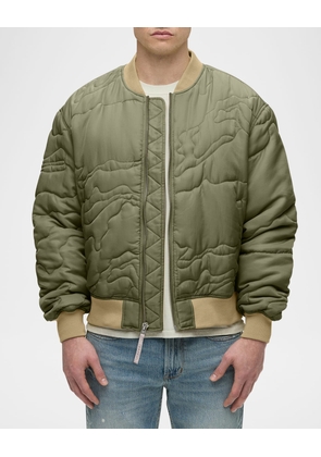 Men's Quilted Nylon Bomber Jacket