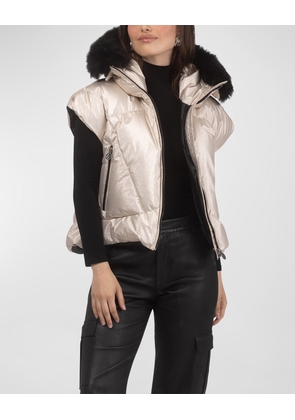 Apres-Ski Vest With Detachable Toscana Lamb Shearling Hood Trim