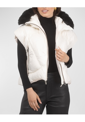 Apres-Ski Vest With Detachable Toscana Lamb Shearling Hood Trim