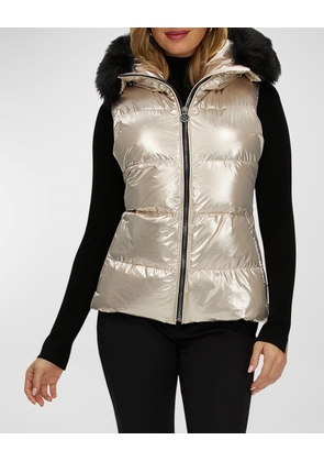 Apres-Ski Vest With Detachable Toscana Lamb Shearling Hood Trim