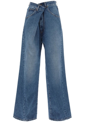 ines baggy jeans with folded waistband - 26 Blue