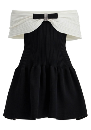 knitted mini dress with bow - XS Black