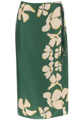 s silk floral wrap skirt - 40 Green