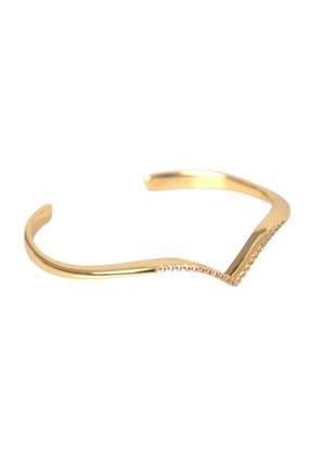 Arched Wing Cuff Skyfall Gold CZ 925 Bracelet - M