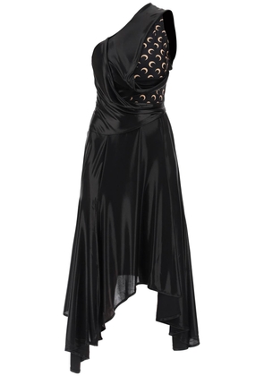 asymmetrical dress in regenerated jersey - M Black