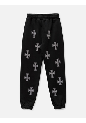 Black / White Cross Rhinestone Jogger