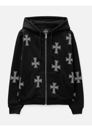 Black / White Cross Rhinestone Hoodie