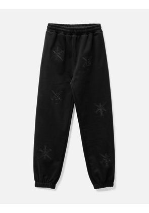 Black on Black Cross Rhinestone Jogger