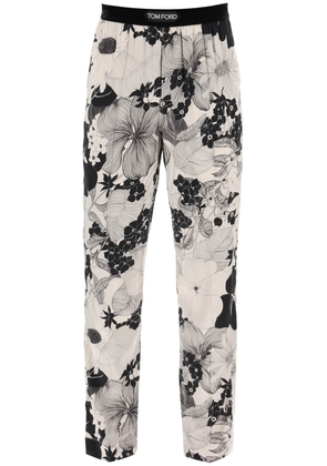 pajama pants in floral silk - S Neutro