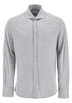 silk and cotton jersey shirt - L Grey