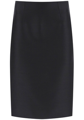 wool silk pencil skirt - 42 Black