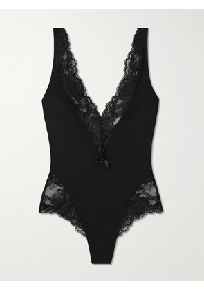 Agent Provocateur - Casia Lace-trimmed Stretch-modal Bodysuit - Black - 2,3,4